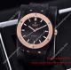 Best Hublot Geneve Rose Gold 41mm Black Dial Black Rubber Band Copy Watch(4)_th.jpg